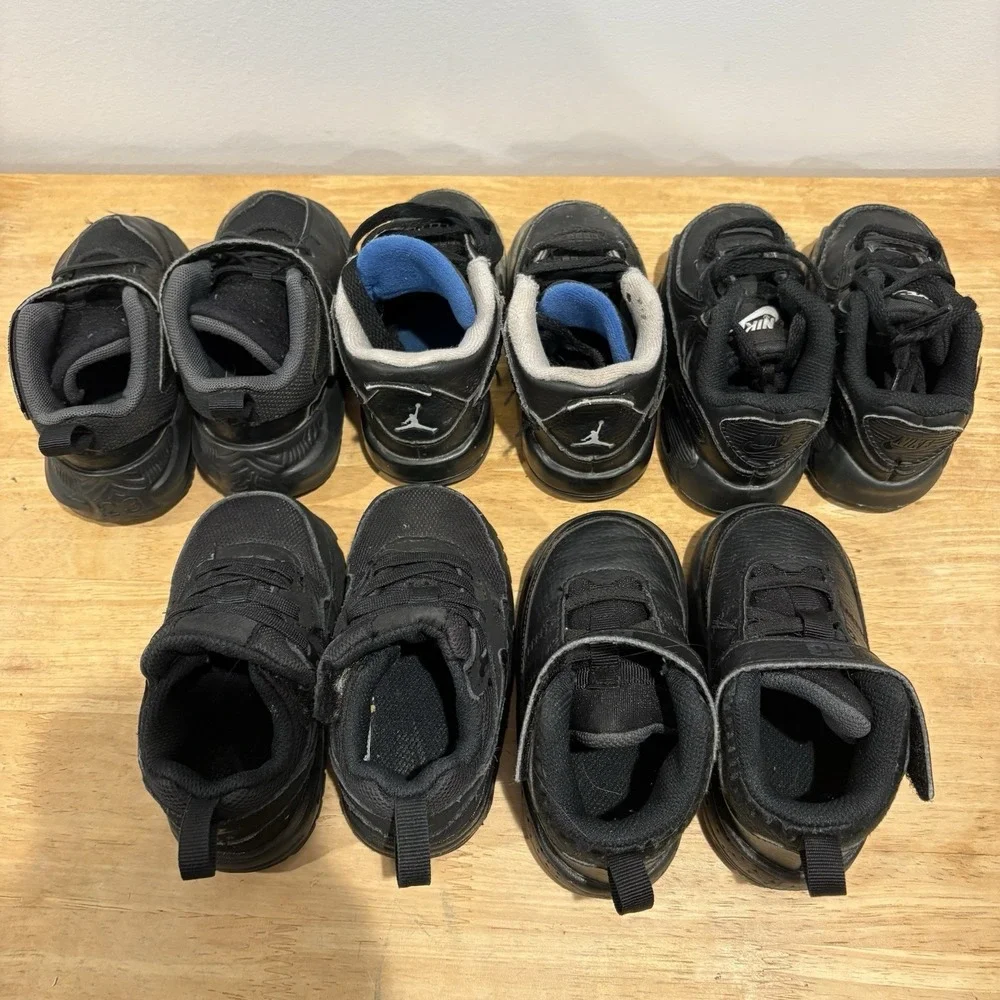 Jordan Nike Lot Of 5 Boy Toddler Shoes 5C Black